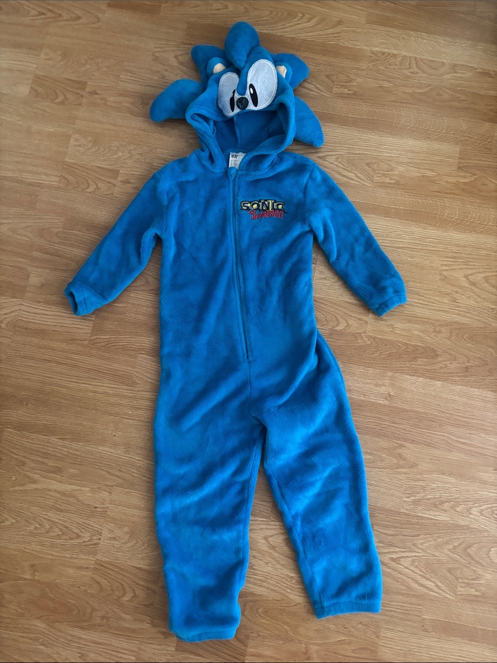 H&M Sonic The Hedgehog Blue Plush Hooded Onesie